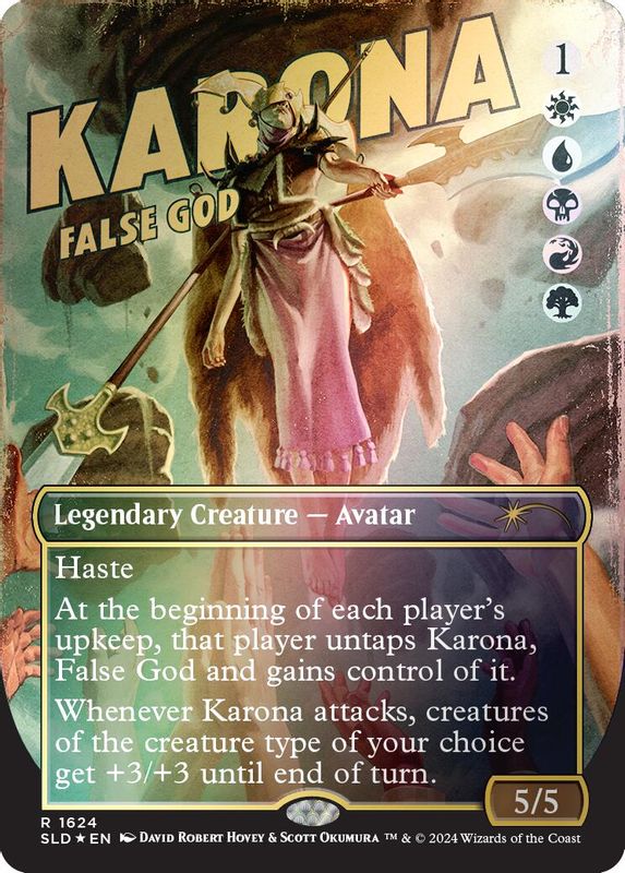 Karona, False God (Rainbow Foil) - 1624 - Rare