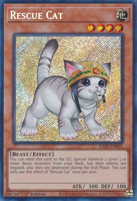 Rescue Cat (Alternate Art) (Secret Rare) - RA02-EN001 - Secret Rare