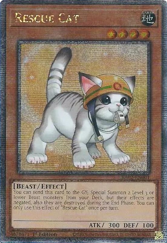 Rescue Cat (Alternate Art) (Quarter Century Secret Rare) - RA02-EN001 - Quarter Century Secret Rare