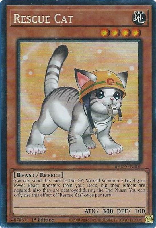 Rescue Cat (Alternate Art) (PCR) - RA02-EN001 - Prismatic Collector's Rare