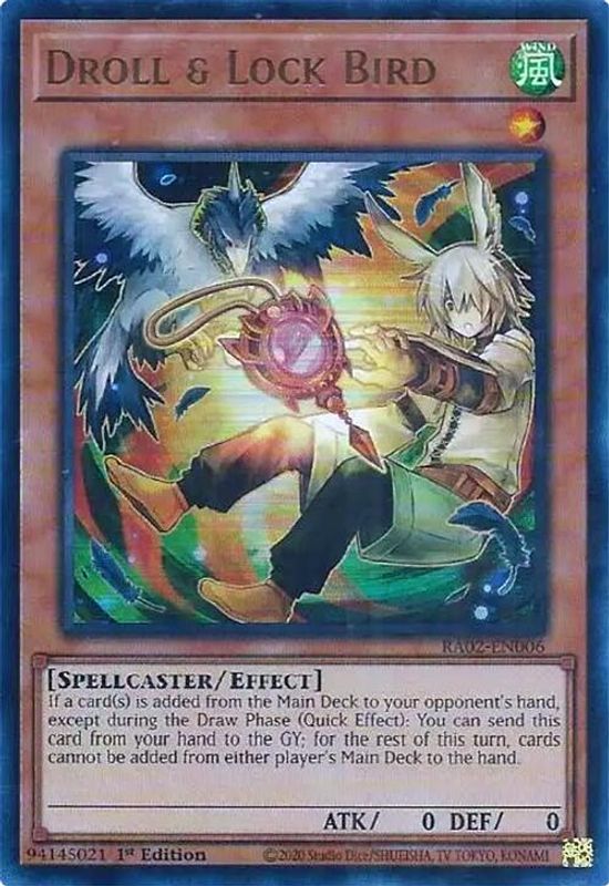 Droll & Lock Bird (Alternate Art) (UR) - RA02-EN006 - Ultra Rare