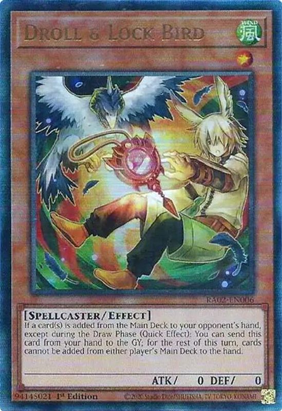 Droll & Lock Bird (Alternate Art) (PUR) - RA02-EN006 - Prismatic Ultimate Rare