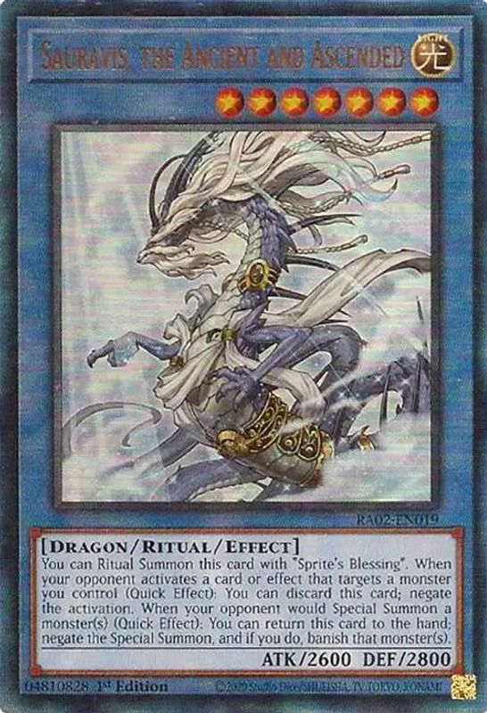 Sauravis, the Ancient and Ascended (PUR) - RA02-EN019 - Prismatic Ultimate Rare