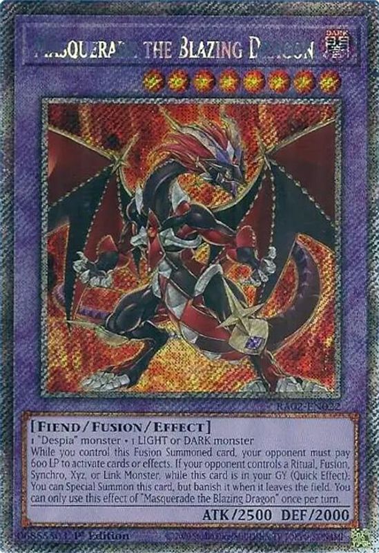 Masquerade the Blazing Dragon (Platinum Secret Rare) - RA02-EN022 - Platinum Secret Rare