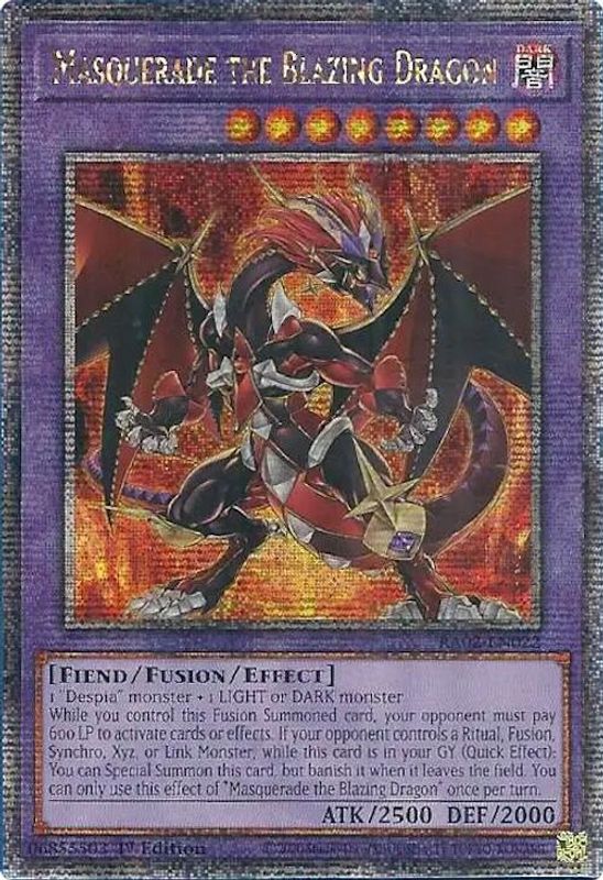 Masquerade the Blazing Dragon (Quarter Century Secret Rare) - RA02-EN022 - Quarter Century Secret Rare