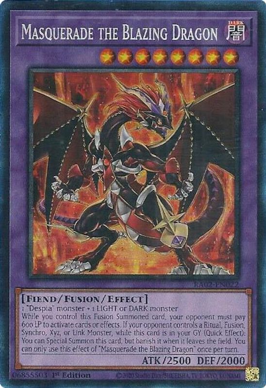 Masquerade the Blazing Dragon (PCR) - RA02-EN022 - Prismatic Collector's Rare