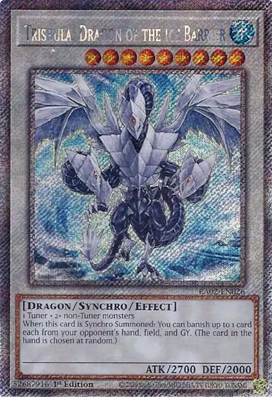 Trishula, Dragon of the Ice Barrier (Platinum Secret Rare) - RA02-EN026 - Platinum Secret Rare