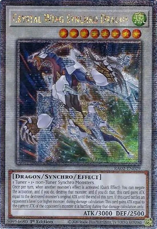 Crystal Wing Synchro Dragon (Platinum Secret Rare) - RA02-EN029 - Platinum Secret Rare