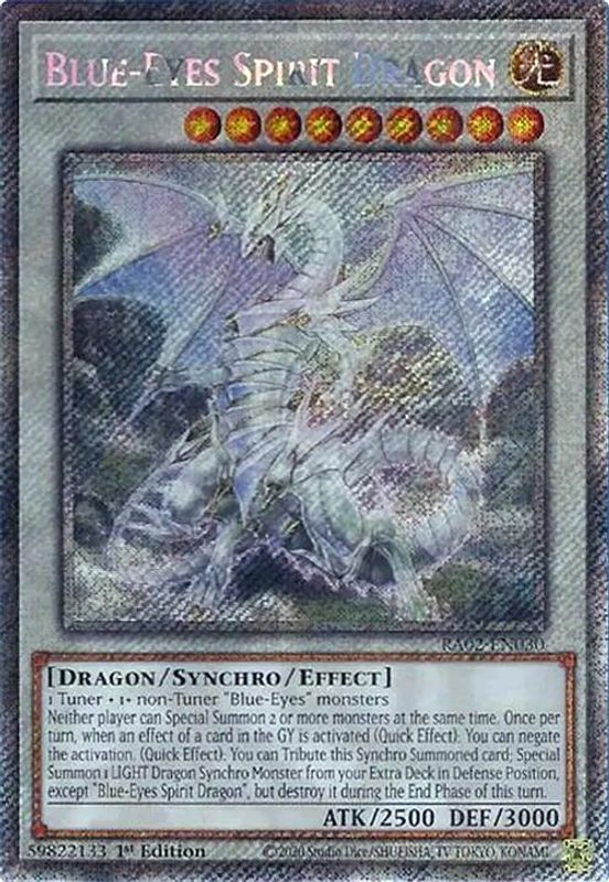 Blue-Eyes Spirit Dragon (Platinum Secret Rare) - RA02-EN030 - Platinum Secret Rare