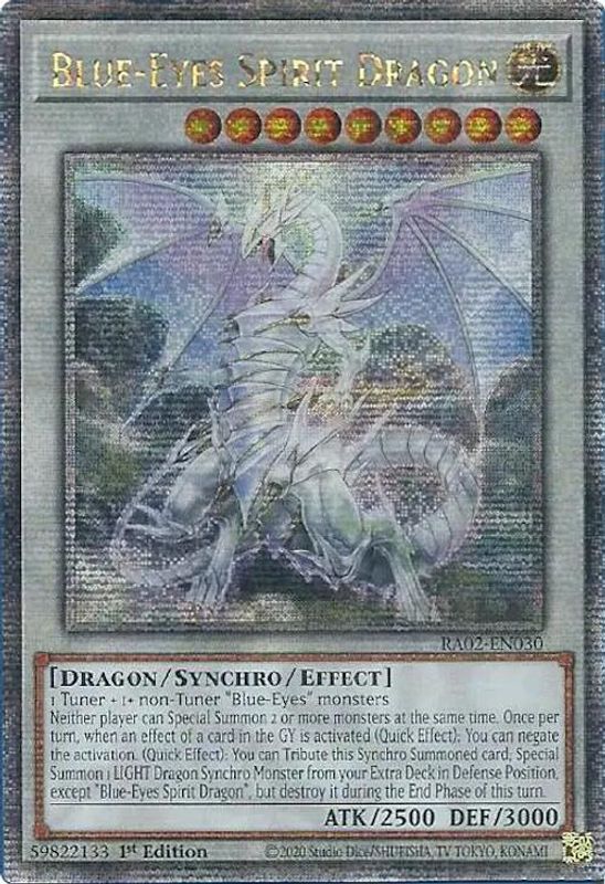 Blue-Eyes Spirit Dragon (Quarter Century Secret Rare) - RA02-EN030 - Quarter Century Secret Rare