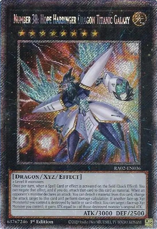 Number 38: Hope Harbinger Dragon Titanic Galaxy (Platinum Secret Rare) - RA02-EN036 - Platinum Secret Rare