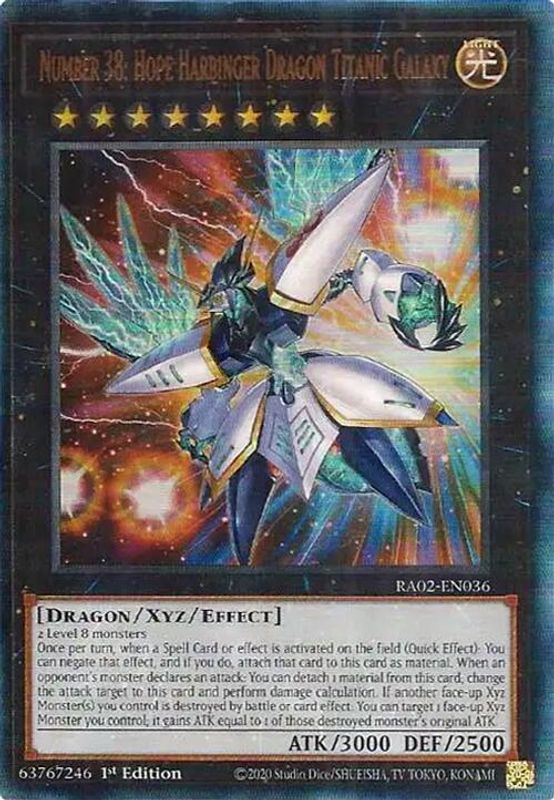 Number 38: Hope Harbinger Dragon Titanic Galaxy (PUR) - RA02-EN036 - Prismatic Ultimate Rare