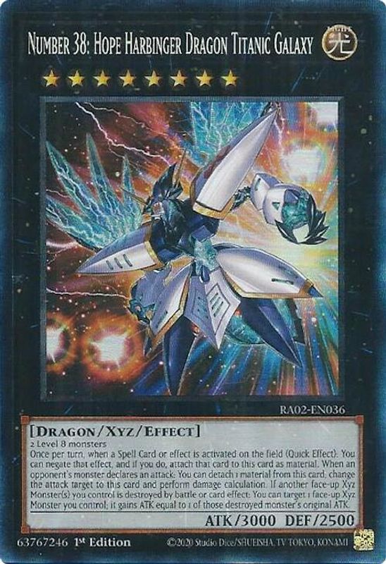 Number 38: Hope Harbinger Dragon Titanic Galaxy (PCR) - RA02-EN036 - Prismatic Collector's Rare