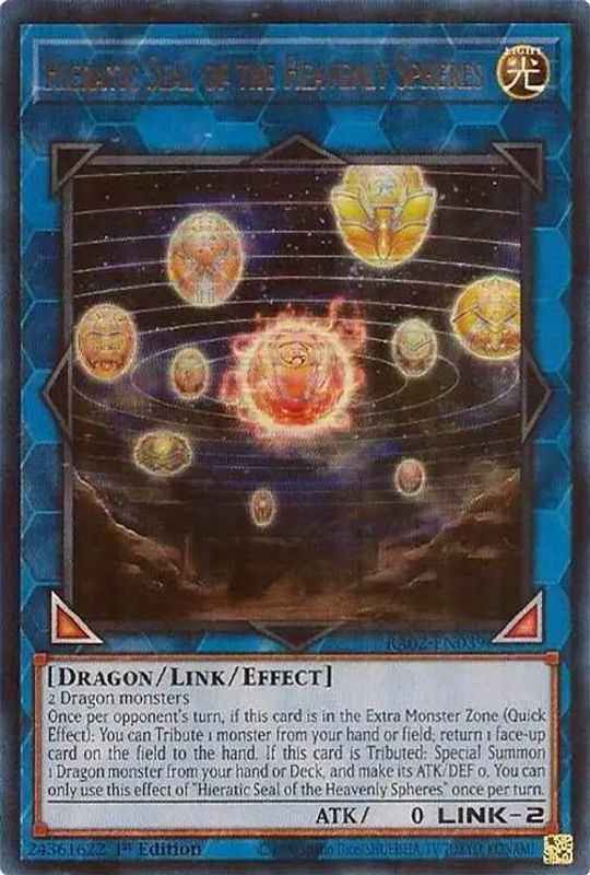 Hieratic Seal of the Heavenly Spheres (UR) - RA02-EN039 - Ultra Rare