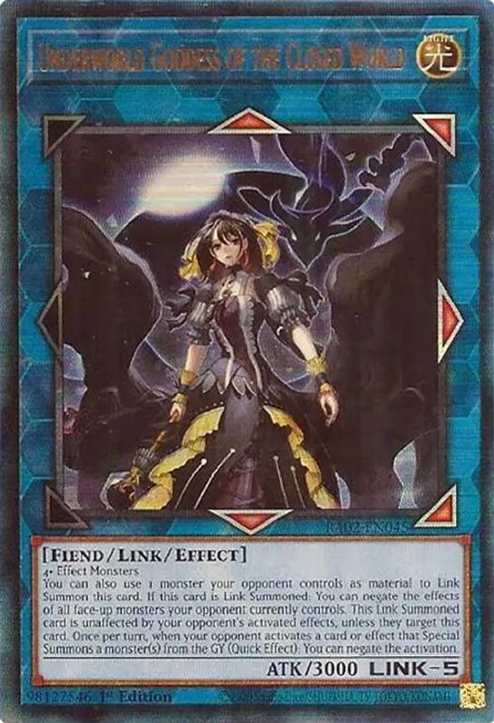 Underworld Goddess of the Closed World (PUR) - RA02-EN045 - Prismatic Ultimate Rare