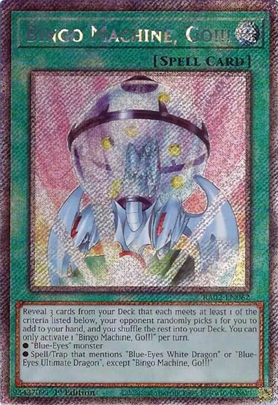 Bingo Machine, Go!!! (Platinum Secret Rare) - RA02-EN062 - Platinum Secret Rare