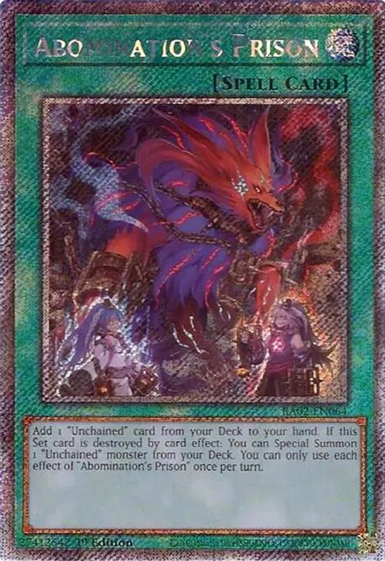 Abomination's Prison (Platinum Secret Rare) - RA02-EN064 - Platinum Secret Rare