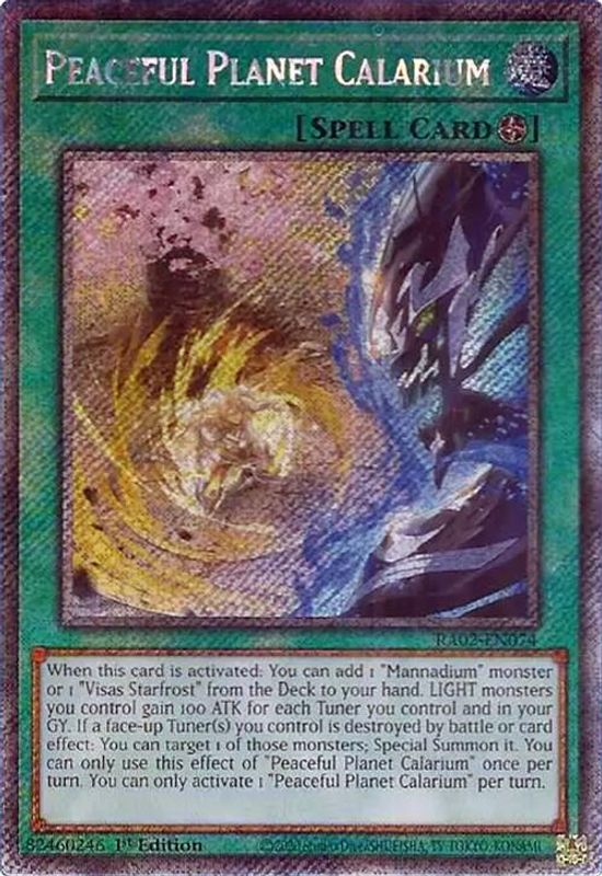 Peaceful Planet Calarium (Platinum Secret Rare) - RA02-EN074 - Platinum Secret Rare