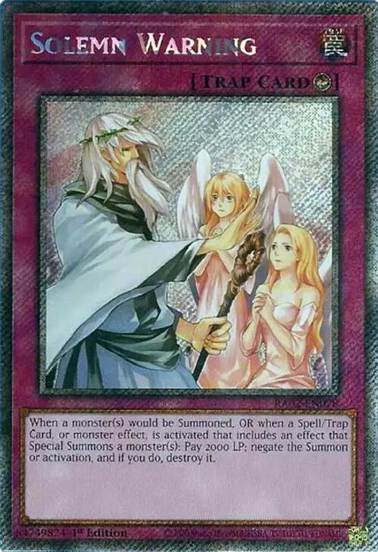 Solemn Warning (Platinum Secret Rare) - RA02-EN078 - Platinum Secret Rare