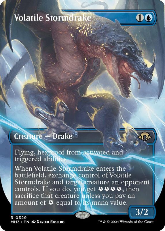 Volatile Stormdrake (Borderless) - 329 - Rare