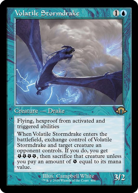 Volatile Stormdrake (Retro Frame) - 404 - Rare