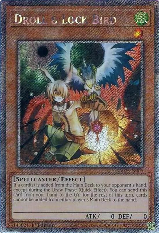 Droll & Lock Bird (Platinum Secret Rare) - RA02-EN006 - Platinum Secret Rare