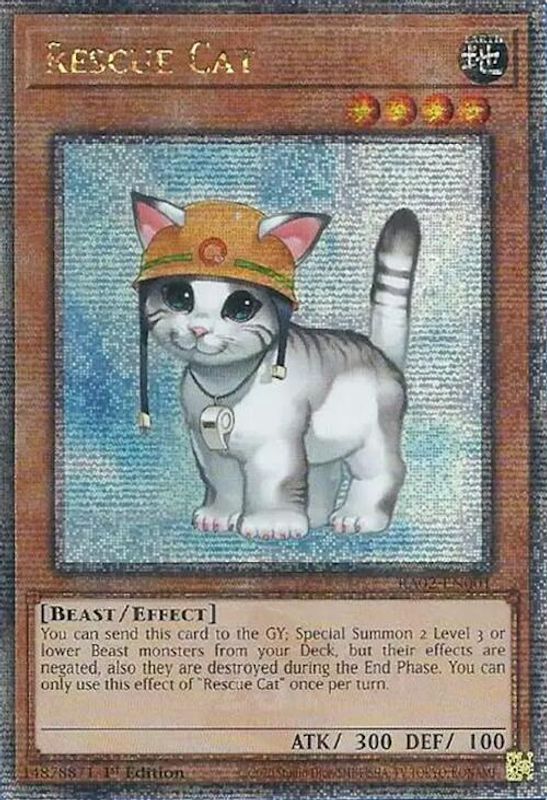 Rescue Cat (Quarter Century Secret Rare) - RA02-EN001 - Quarter Century Secret Rare