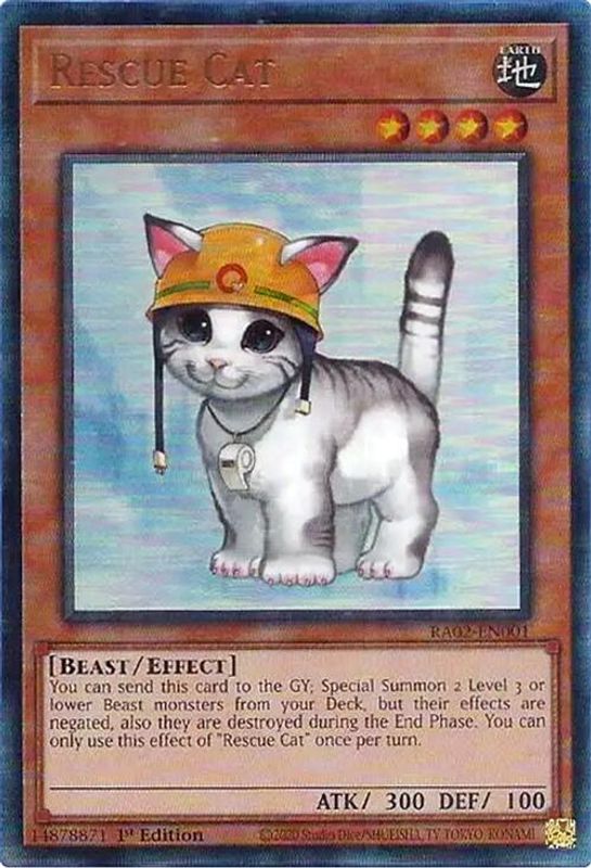 Rescue Cat (PUR) - RA02-EN001 - Prismatic Ultimate Rare