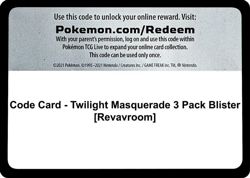 Code Card - Twilight Masquerade 3 Pack Blister [Revavroom] - Code Card