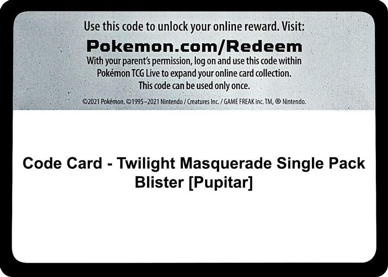 Code Card - Twilight Masquerade Single Pack Blister [Pupitar] - Code Card