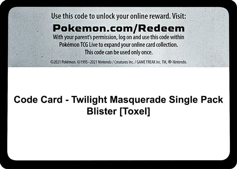 Code Card - Twilight Masquerade Single Pack Blister [Toxel] - Code Card