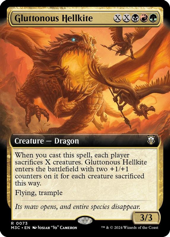 Gluttonous Hellkite (Extended Art) (Ripple Foil) - 125 - Rare