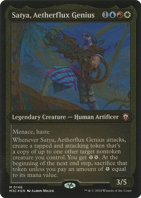 Satya, Aetherflux Genius (Display Commander) - Thick Stock - 146 - Mythic