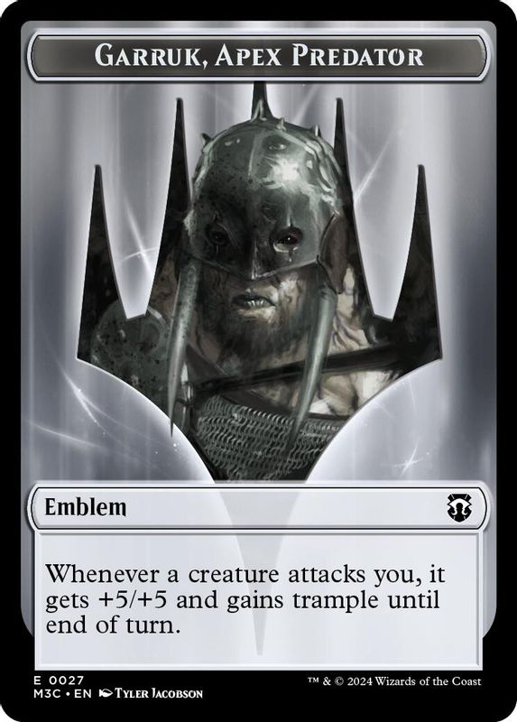 Emblem - Garruk, Apex Predator // Saproling Double-Sided Token - 27 // 21 - Token