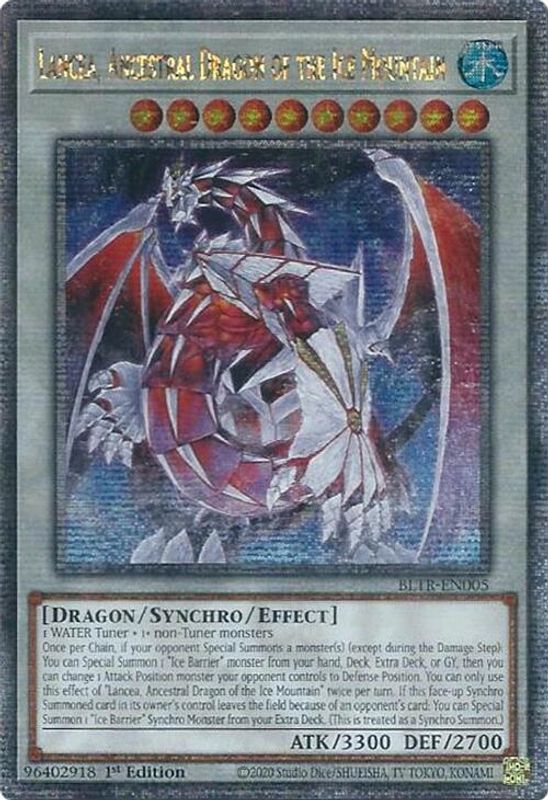 Lancea, Ancestral Dragon of the Ice Mountain (Quarter Century Secret Rare) - BLTR-EN005 - Quarter Century Secret Rare