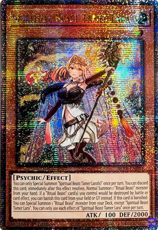 Spiritual Beast Tamer Lara (Quarter Century Secret Rare) - BLTR-EN017 - Quarter Century Secret Rare