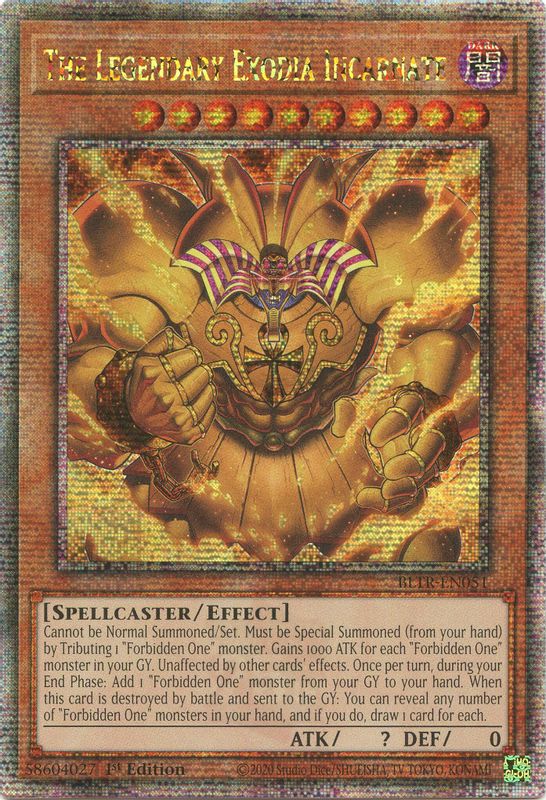 The Legendary Exodia Incarnate (Quarter Century Secret Rare) - BLTR-EN051 - Quarter Century Secret Rare