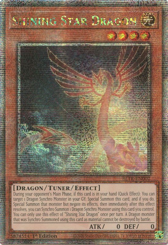 Shining Star Dragon (Quarter Century Secret Rare) - BLTR-EN002 - Quarter Century Secret Rare