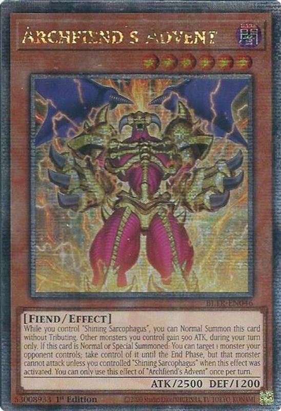 Archfiend's Advent (Quarter Century Secret Rare) - BLTR-EN046 - Quarter Century Secret Rare