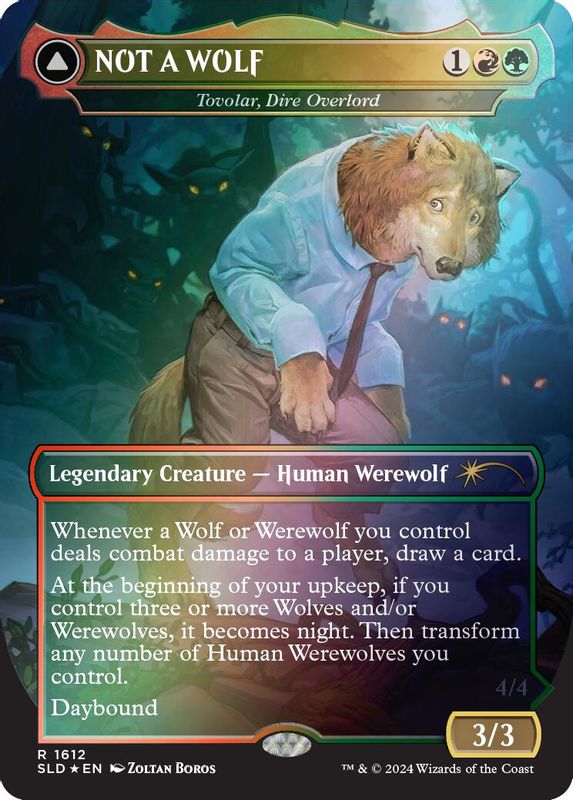 NOT A WOLF - Tovolar, Dire Overlord (Rainbow Foil) - 1612 - Rare