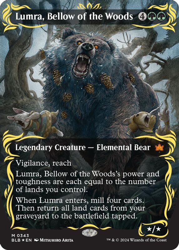 Lumra, Bellow of the Woods (Borderless) (Raised Foil) - 343 - Mythic