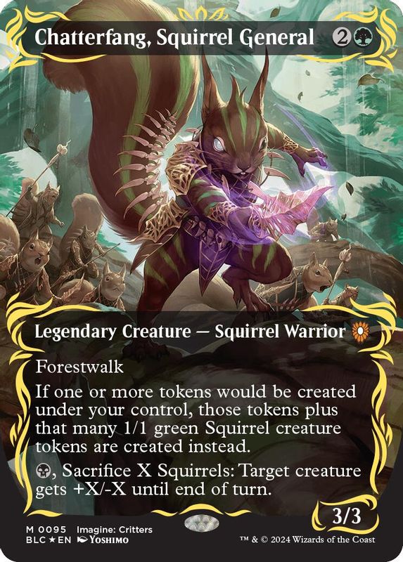 Chatterfang, Squirrel General (Borderless) (Raised Foil) - 95 - Mythic