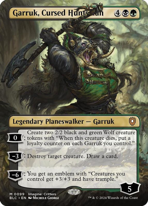 Garruk, Cursed Huntsman (Borderless) - 99 - Mythic