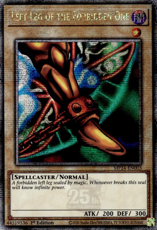 Left Leg of the Forbidden One (Quarter Century Secret Rare) - MP24-EN003 - Quarter Century Secret Rare