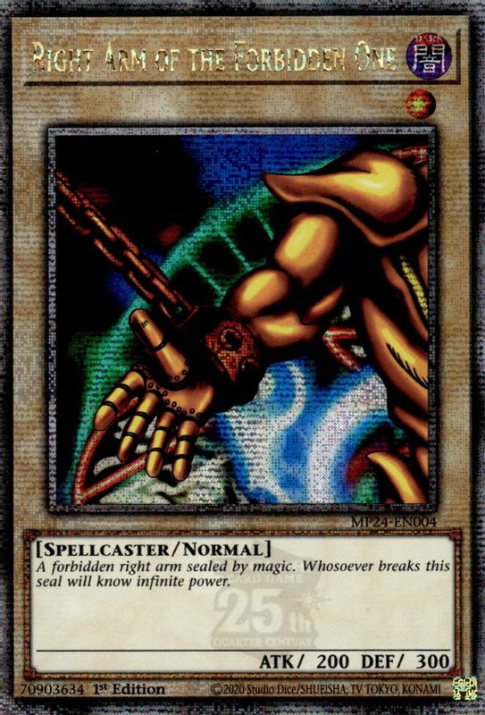 Right Arm of the Forbidden One (Quarter Century Secret Rare) - MP24-EN004 - Quarter Century Secret Rare