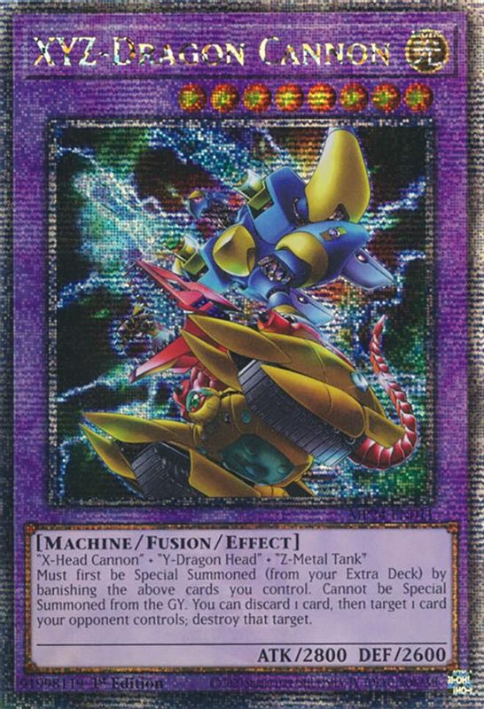 XYZ-Dragon Cannon (Alternate Art) (Quarter Century Secret Rare) - MP24-EN011 - Quarter Century Secret Rare