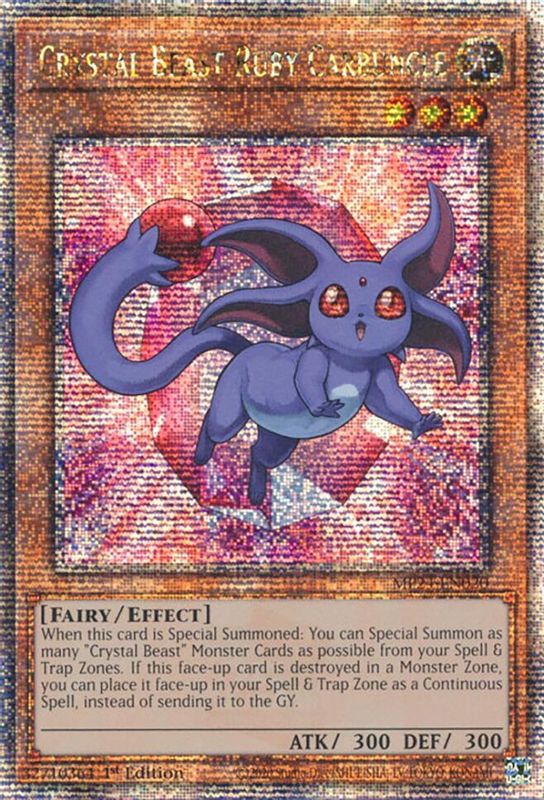 Crystal Beast Ruby Carbuncle (Quarter Century Secret Rare) - MP24-EN020 - Quarter Century Secret Rare