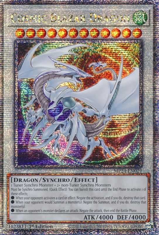 Cosmic Blazar Dragon (Quarter Century Secret Rare) - MP24-EN029 - Quarter Century Secret Rare