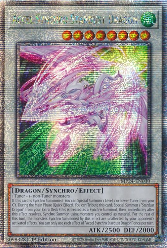 Accel Synchro Stardust Dragon (Quarter Century Secret Rare) - MP24-EN030 - Quarter Century Secret Rare