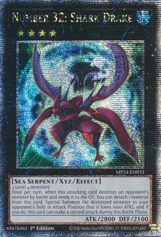 Number 32: Shark Drake (Quarter Century Secret Rare) - MP24-EN033 - Quarter Century Secret Rare